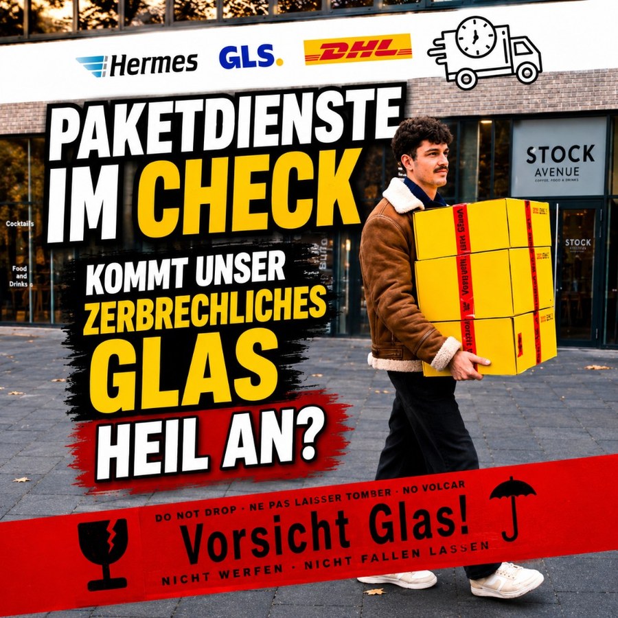 Paketdienste im Test: Kommt Glas sicher an?