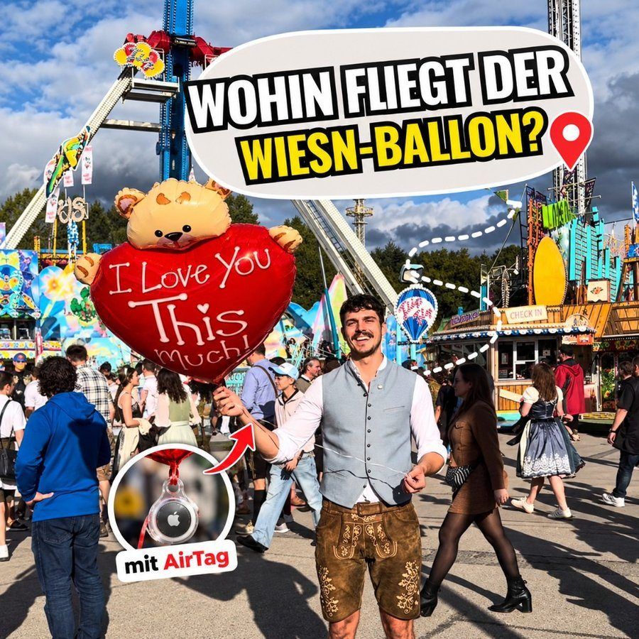 Wo landet ein Wiesn-Ballon mit einem AirTag?